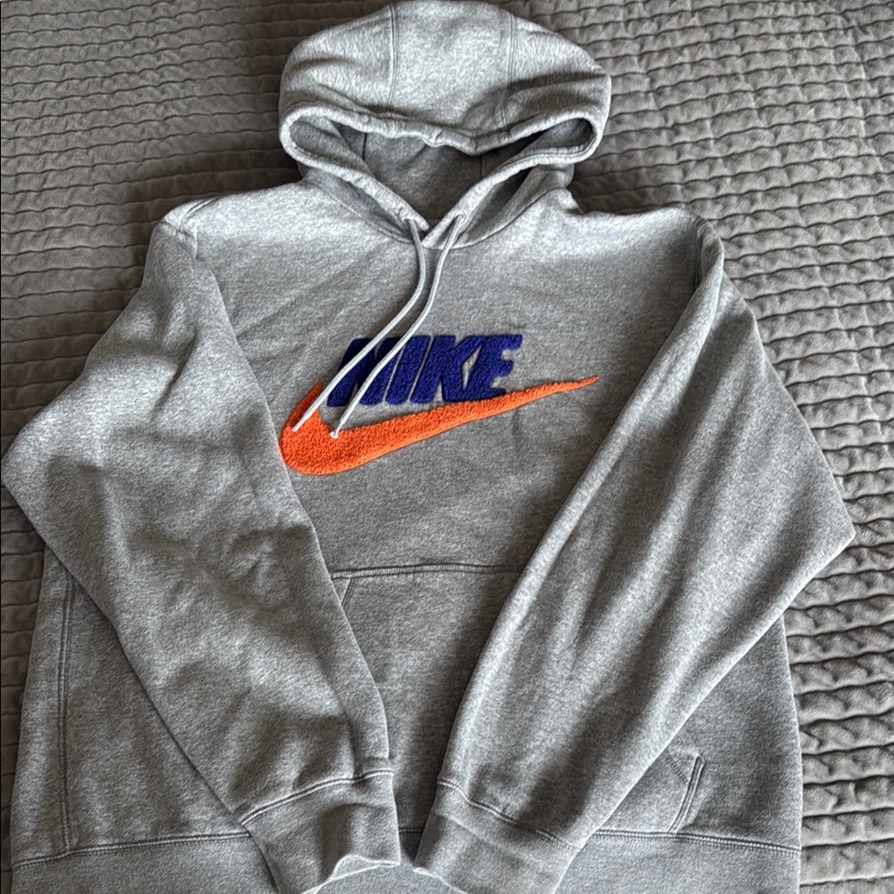 Nike Gray and Orange Athletic Sweater